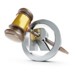 gavel registered trademark sign 3d Illustrations on a white background