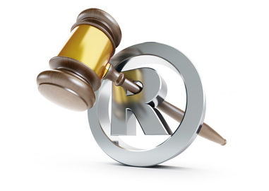 gavel registered trademark sign 3d Illustrations on a white background